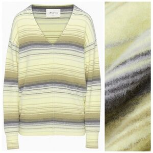 Aritzia Wilfred Free V-neck Chenille Sweater Hush Knit Butter Yellow Taupe 2XS